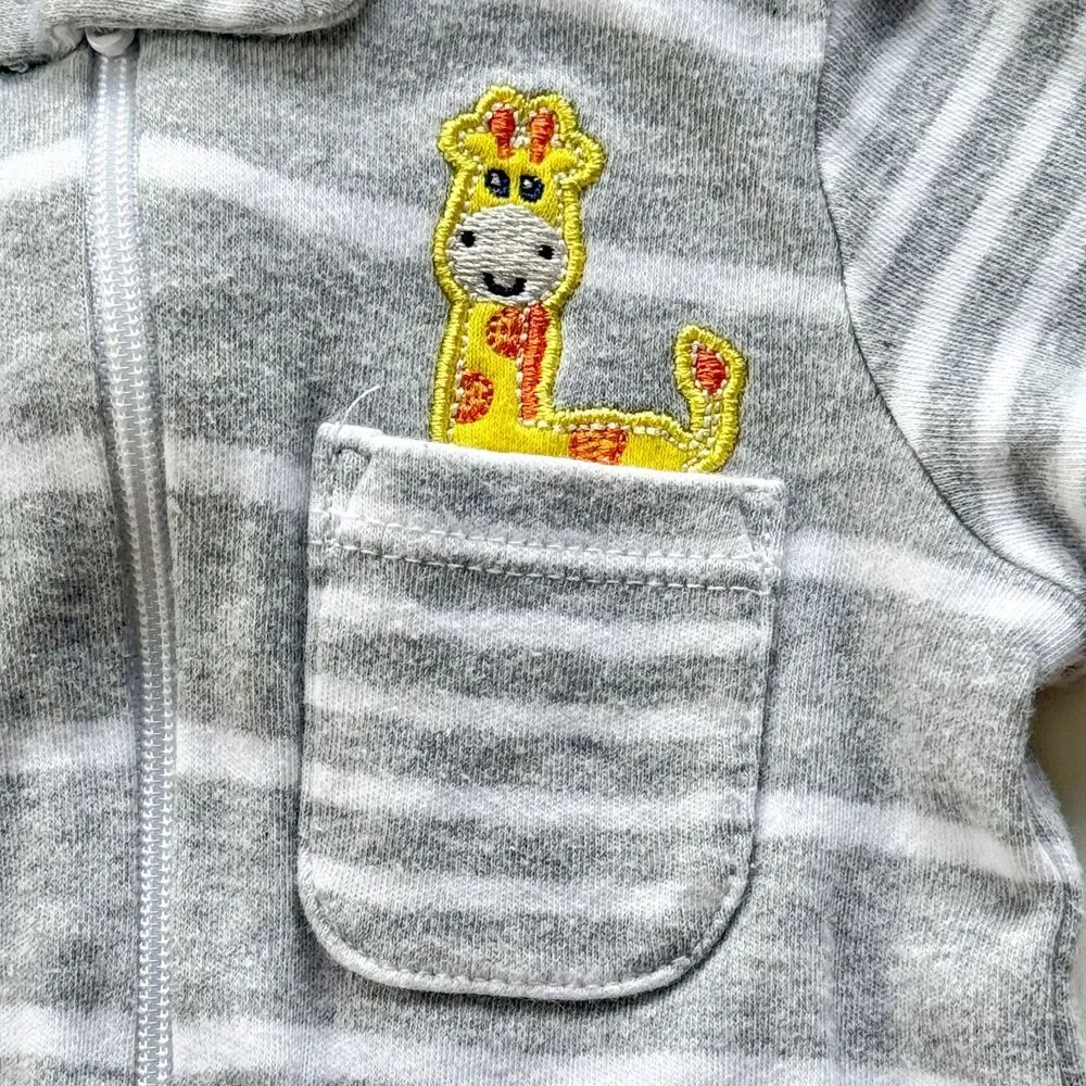 4/$10 - Garanimals Cotton Newborn Baby Giraffe Zip Up Footie